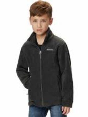 Columbia Boys Steens Mountain II Full Zip Fleece Jacket Charcoal Gray Sz XL